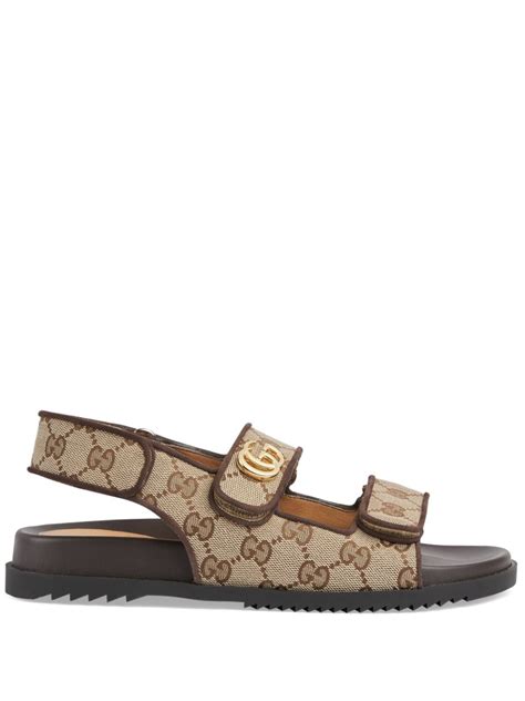 gucci double g canvas sandals|Gucci clear jelly sandals.